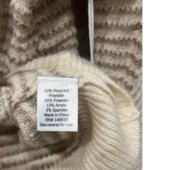 Lauren Conrad LC Sweater Women’s XXL Dizzy Striped Knit Ruffle Shoulder Cream - Picture 4 of 4